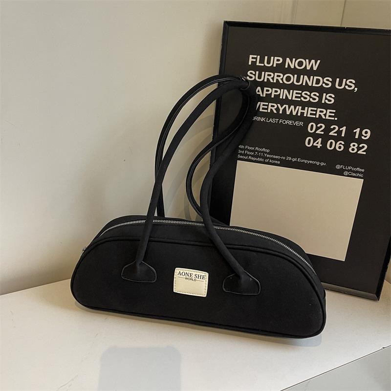 Simple Suede Baguette Bag Fashionable New Versatile Underarm Bag Retro Wind Matte New Shoulder Bag Women's Bag