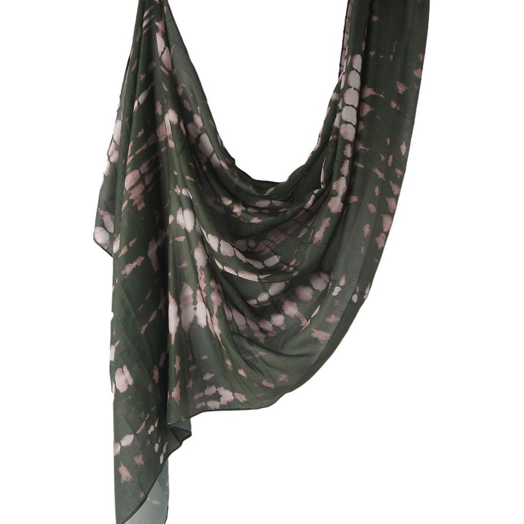 "Ethnic Watercolor Modal Cotton Shawl Satin Print Scarf for Women"