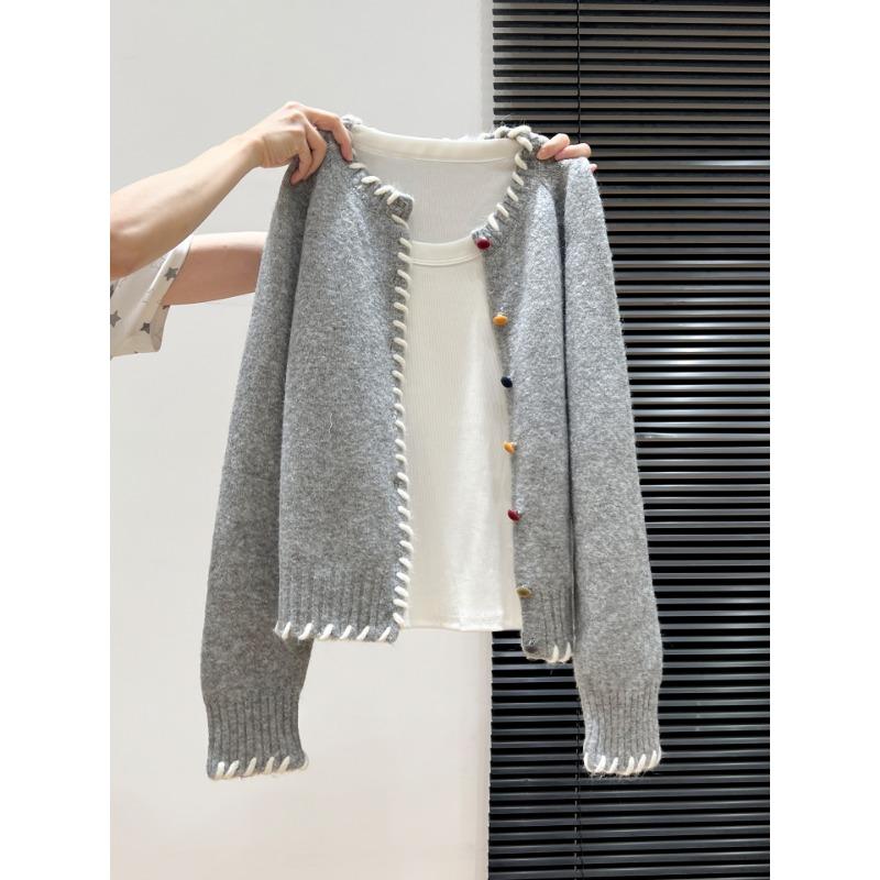 Knitted Sweater Coat Autumn and Winter Loose Design Long-sleeved Cardigan Top