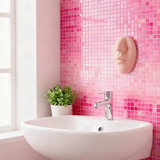 Nose Shape Wall-Mounted Soap Dispenser with Strong Adhesive Backing Easy Squeeze Silicone Liquid Soap Pump