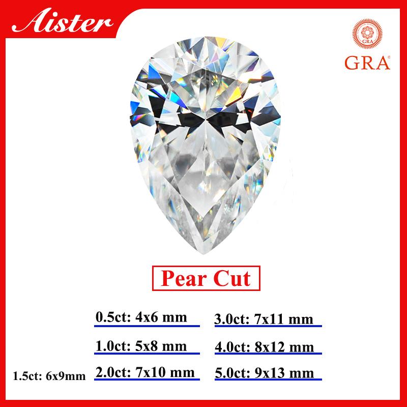 D-Farbe Moissanitstein Rund / Oval / Tropfen / Radiant / Smaragd / Herz / Prinzessin / Kissen / Asscher / Trilliant Schliff 1,0-5,0 Karat