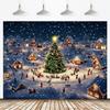 1Pcs Festive Christmas Village C Decoration Background bedroom Backdrop Decorations For Photo Studio Photo Booth Christmas Party
