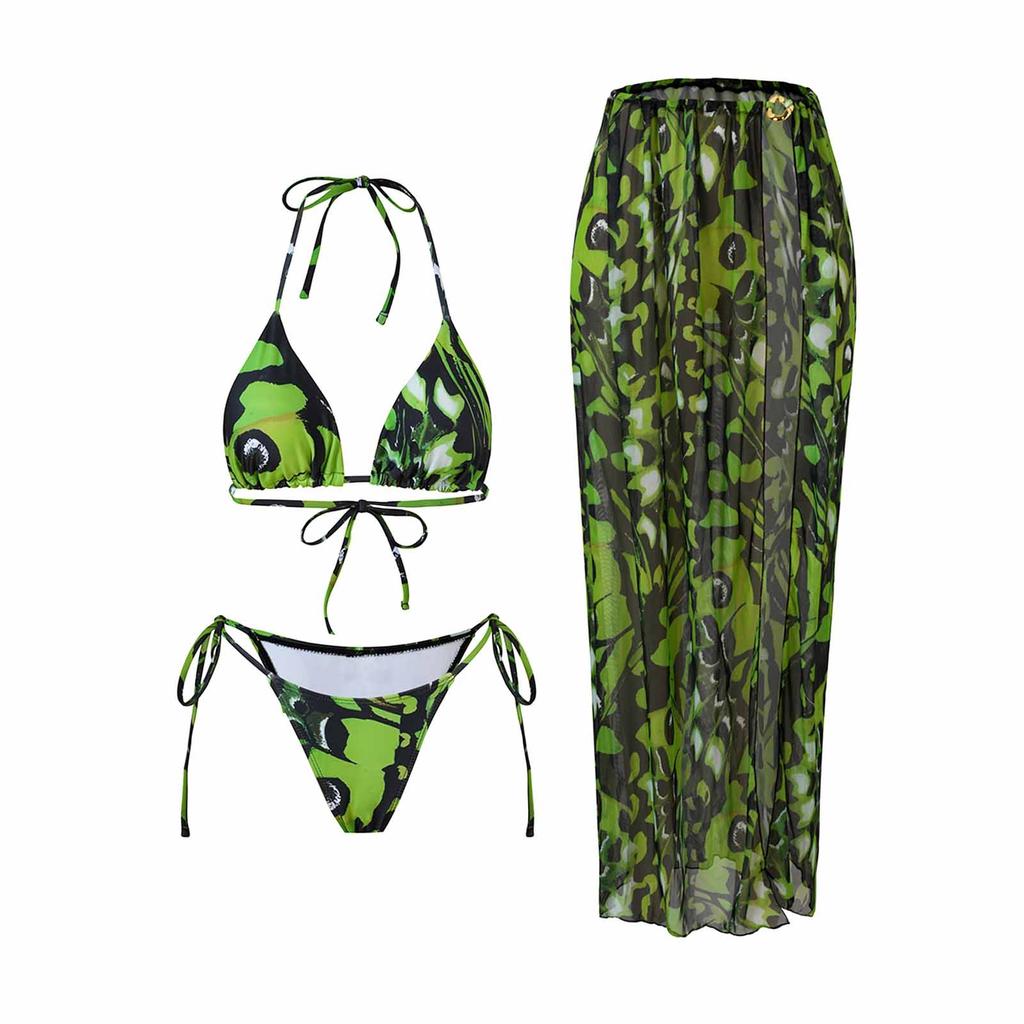 Modischer Sexy Bikini Badeanzug für Damen, Dreiteiliges Strand- & Spa-Set, Sommer-Resort Poolparty Bademode