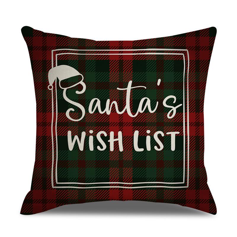 Schottische Weihnachten Einseitige Leinen-Kissenhülle Wohnzimmer-Kissenhülle Bett-Kissenhülle Schlafzimmer-Kissenhülle