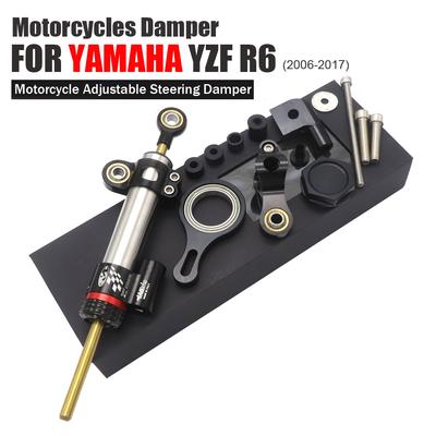 CNC Aluminum Adjustable Motorcycles Steering Stabilize Damper Bracket Mount Kit For YAMAHA YZF R6 2006-2020 R1 2002-2016 Silver
