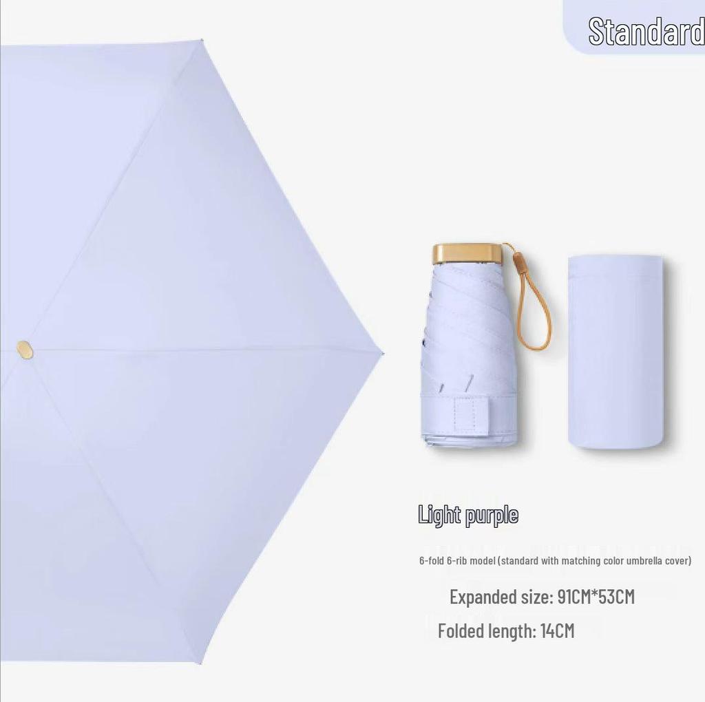 Zhi Retro Cherry Six-Fold Dual-Use Sunscreen Umbrella