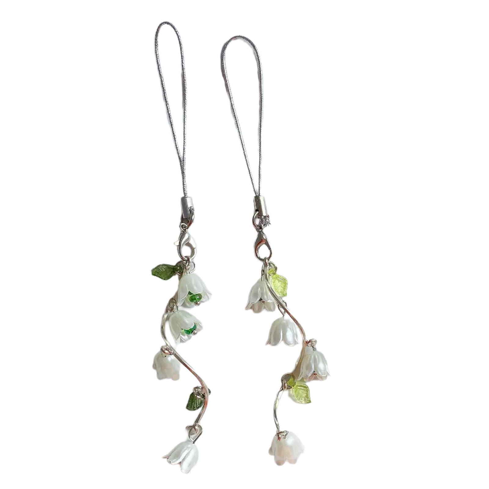 

Elegant Vine Keychain Charm Stylish Phone Strap Handbag Accessory Sturdy Acrylic Alloy Assorted Colors for Daily Use