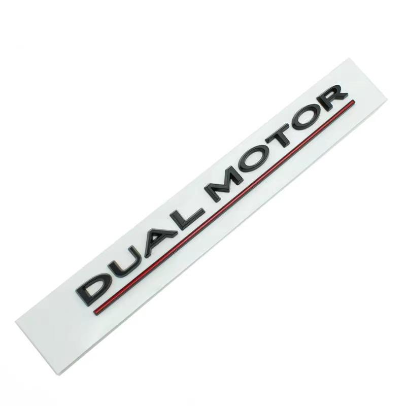 Bpyqc0 3D Raised DUAL MOTOR Underlined Letters Emblem for Tesla Model 3 Y X S Car Styling High Performance Trunk Badge Sticker