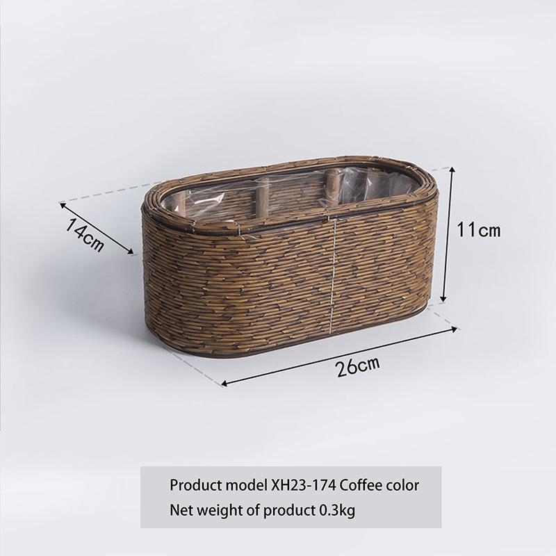 Hand Decorated Flower Pots, Indoor Rattan Plant Flower Pots, Desktop Decorations, Garden Flower Pots, And Flower Pots