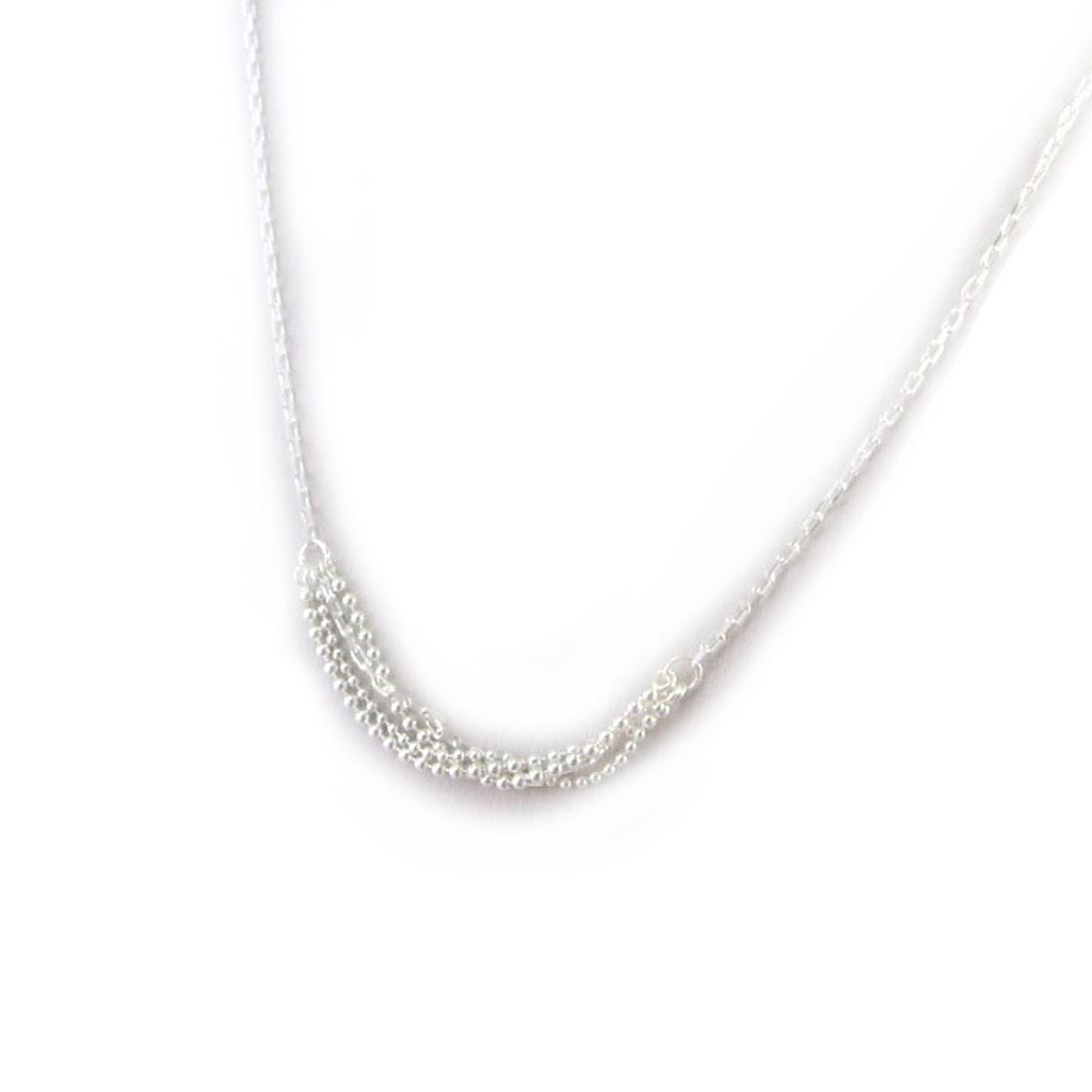 Les Trésors De Lily [M7259] - Silver 'Marbles' Silver Necklace - 50x5 Mm