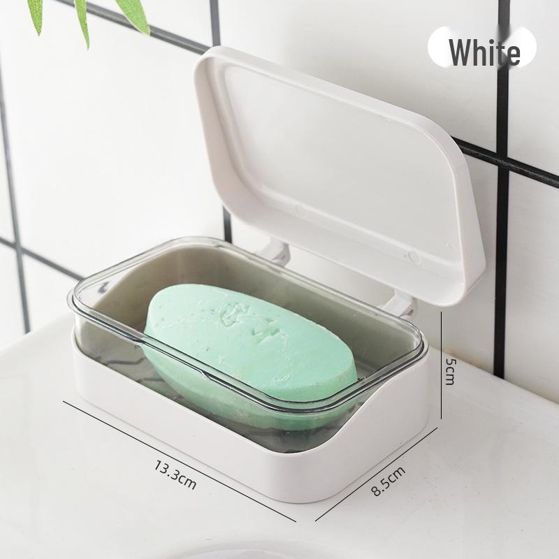 Double Layer Soap Holder with Drain - Light Luxury Design for Bathroom & Travel