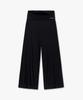 Mongdol Foldable Elastic Waist Wide Pants Black Mdpt083Black