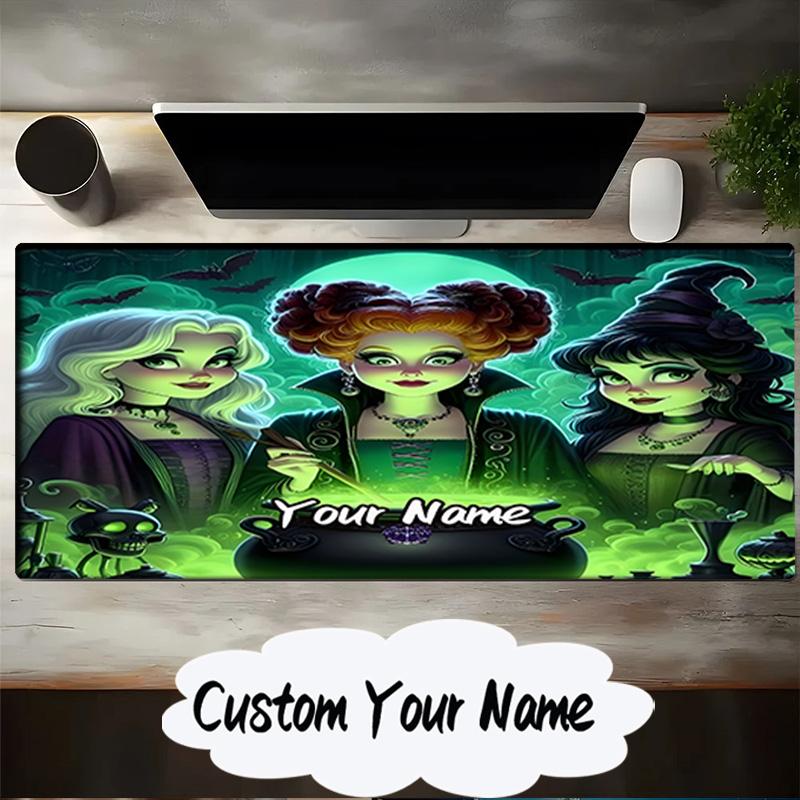 Custom Name Mouse pad Witch Sisters In The Moonlight Mouse pad, Gaming Mouse Pad, keyboard pad, Desk Decor for computer notebook Fan Birthday Gift