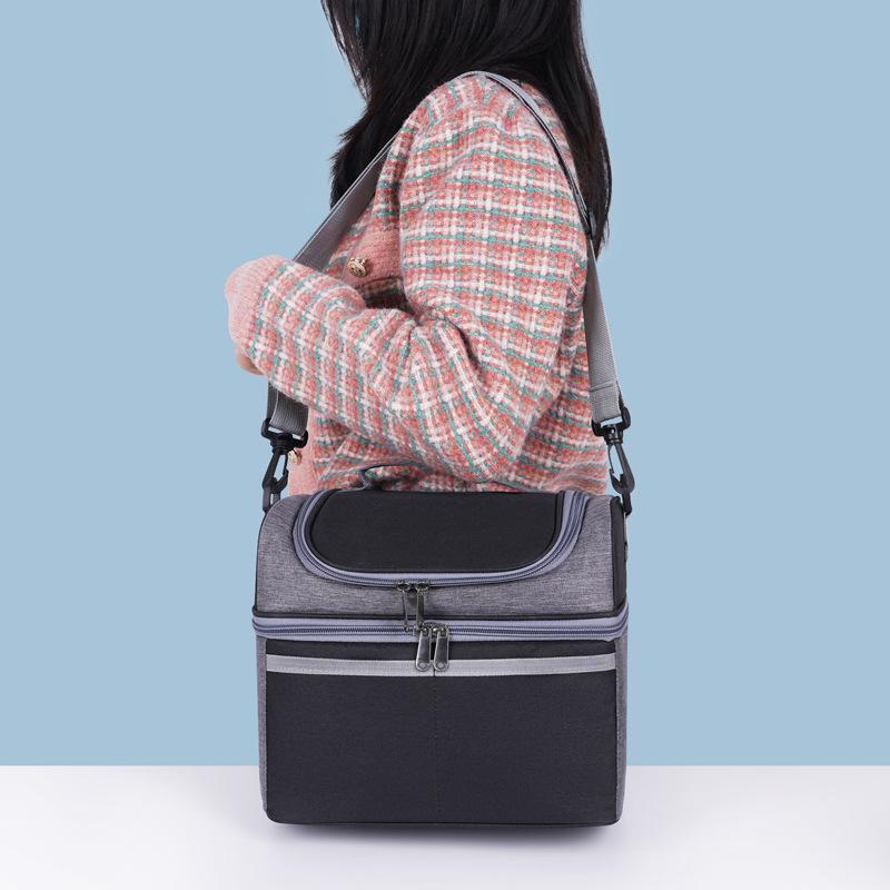 Multifunktionale Oxford-Kühltasche mit großem Fassungsvermögen, wasserdicht, tragbar, mit Reißverschluss, Thermo-Lunch-Taschen für die Lebensmittelaufbewahrung bei Picknicks im Freien