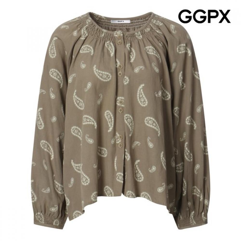 Ggpx Banding Neck Paisley Blouse Gq3sh008b blacks/F