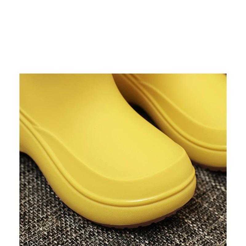 Damen Modische Rutschfeste Wasserdichte Verdickte Und Verschleißfeste Kurze Stiefel Mit Baumwolle Regenschuhe