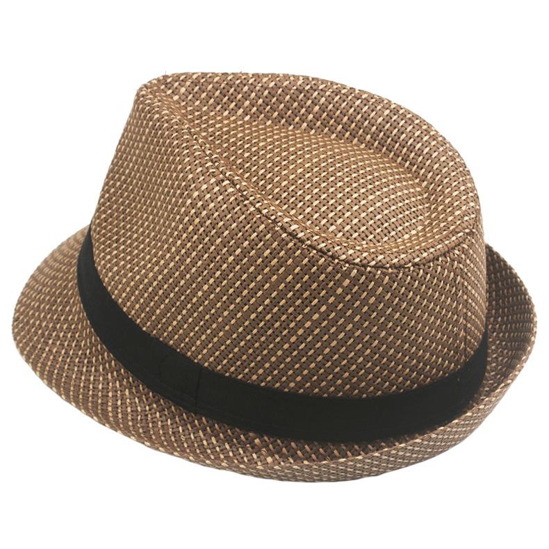 Jue Hat Sommer-Strohhut für Herren mittleren Alters und älterer Herren, britischer kleiner Zylinder, Outdoor-Sonnenschutz, Gentry-Hut