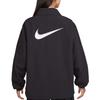 Nike Sportswear Essentials Series Logo Print Polo Button Long Sleeve Jacket Women jackets Black FV7560-010