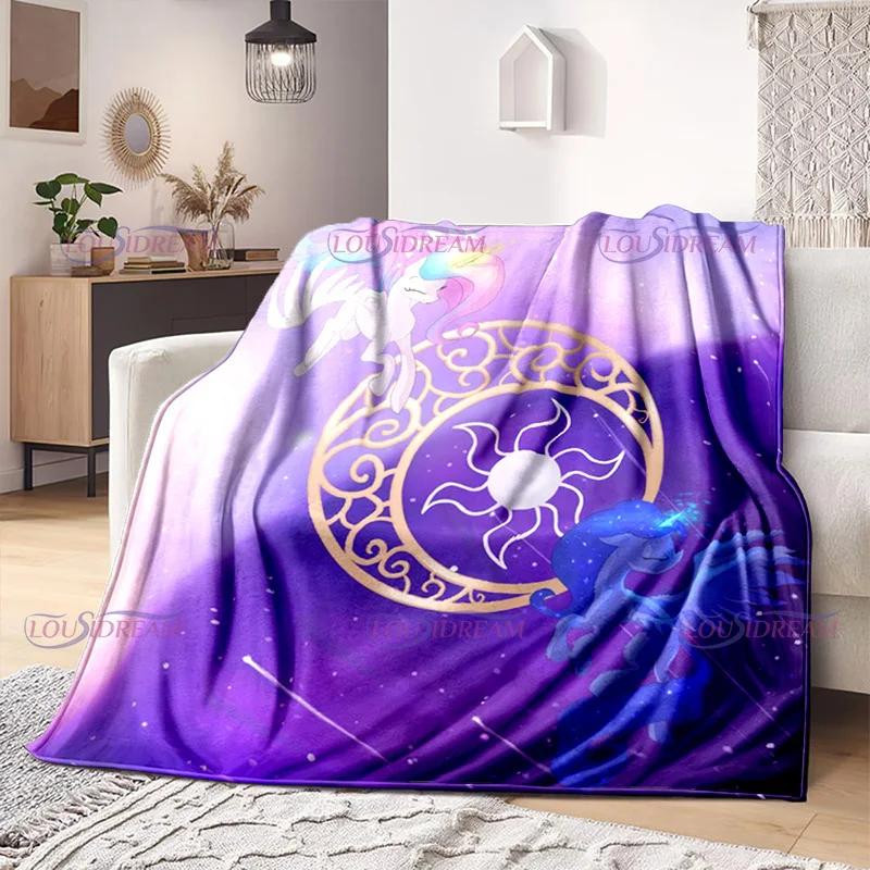 New Arrived Colorful Unicorn Flannel Blanket Gifts for Kids Moon Little Unicorn Print Soft Cozy Lightweight Plush Throw Blanket