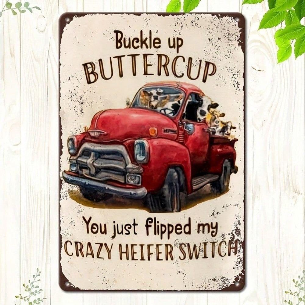 

Vintage Cow Truck Metal Sign Wall Decor Bar Gift