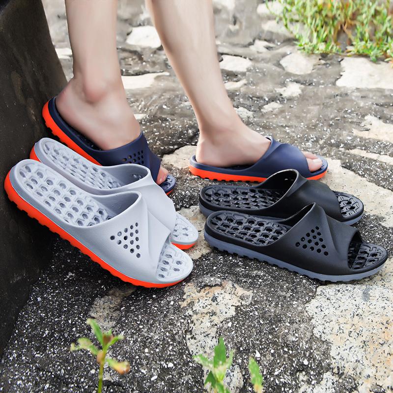 Bathroom Couple Leaking Slippers Men Slides Non-slip Summer Massage Flip Flops Indoor Slipper Man Sandals Beach Shoes Men