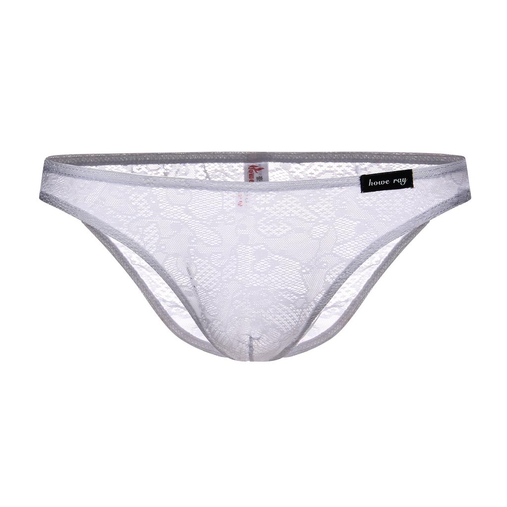 Pánské sexy spodní prádlo krajka průhledné nízké pasové vyboulení pouzdro tanga kalhotky pohodlné spodní prádlo elastické prádlo na spaní pánské kufry