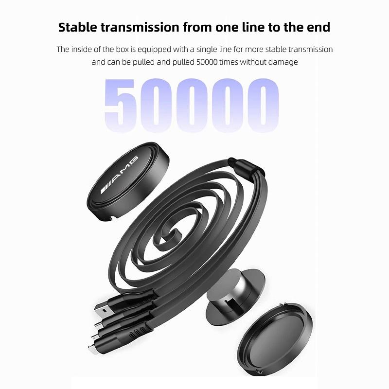 100W Fast Charging 3-in-1 Data Cable Car USB Charger Tire Valve Cap For Mercedes Benz AMG E S C A B Class GLE GLS CLA CLE GLC