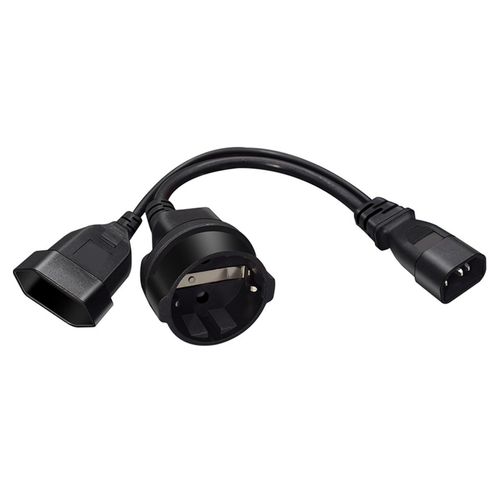 

Electrical Plug Adapter C14 3Pin to European 4.0 and German 4.8mm Female Socket Power Cord 32cm PVC