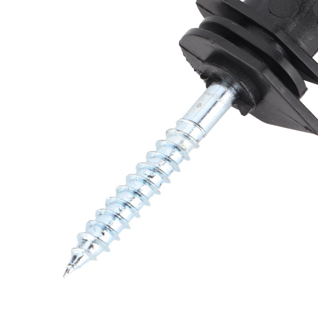 100Pcs Black Screw In Wood Post Ring Insulators for Electric Fencing Poly Wire Or Tape