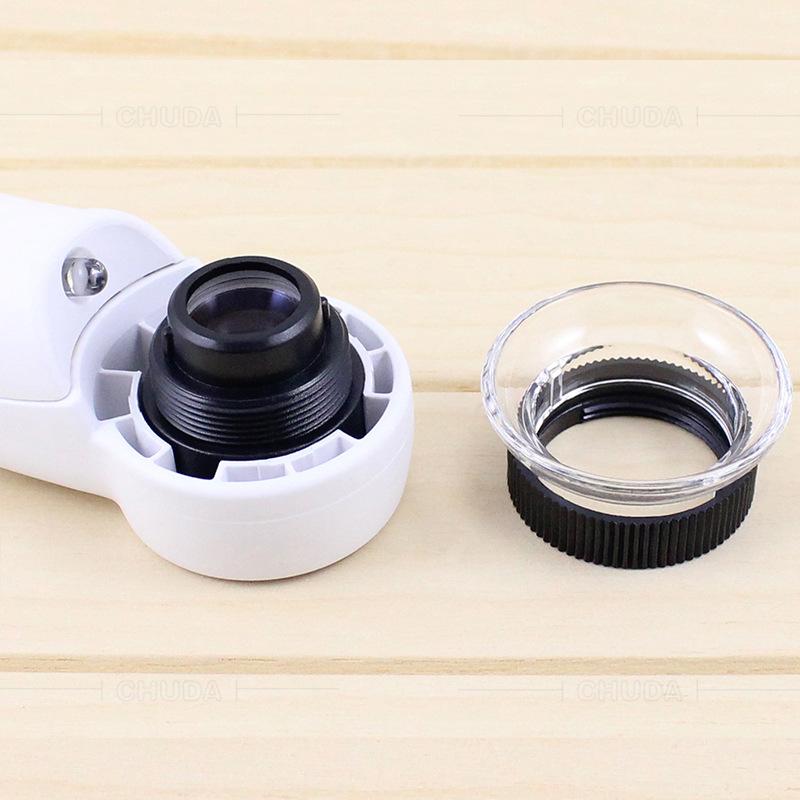 Jewelry Appraisal Led Magnifying Glass Handheld High Magnification Jewelry Mirror Gift with Lens Cover