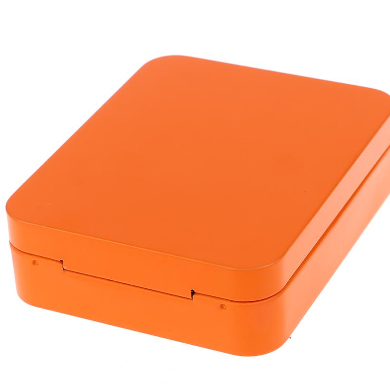 1Pc Tinplate Storage Boxes Metal Rectangular Empty Mini Box Tinplate Candy Pill Cases Hinged Containers Jewelries Organizer