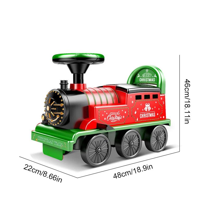 Non-Toxic Ride-On Train With Track Children Toy Train With Lights Sounds And Storage Seat Riding Fun Toys For Kids Christmas Gifts