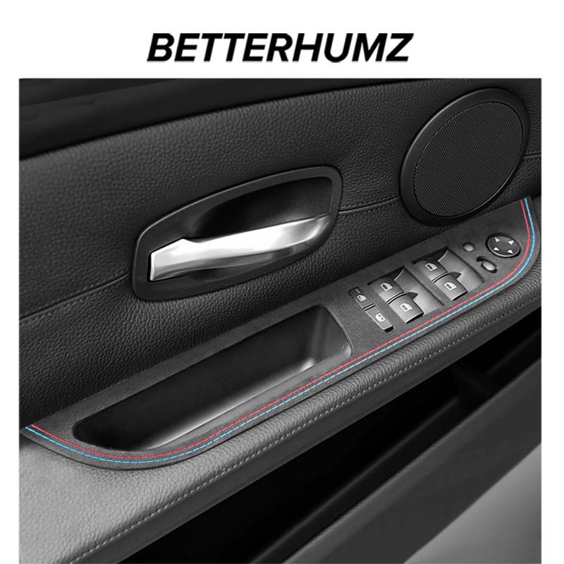 For BMW E60 Series 5 2008-2010 Made of Alcantara Car Interior Window Switch Lifter Panel Trim Performance Sticker Accessories