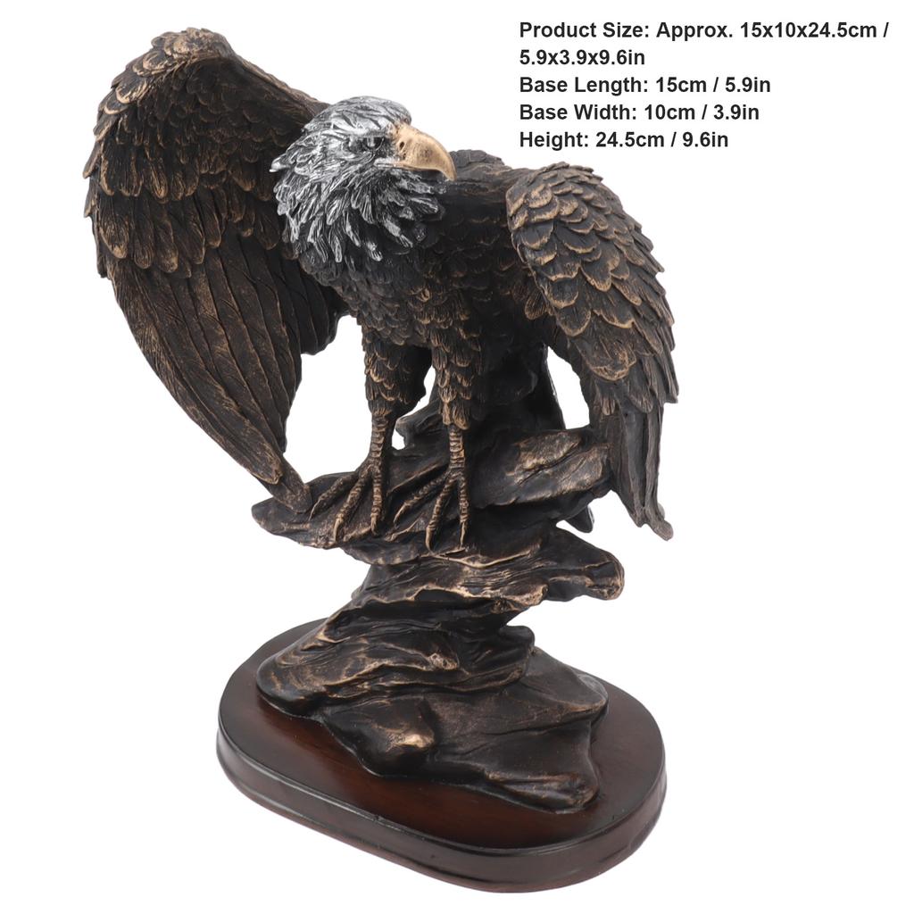 Eagle Statue Resin Vivid Ingenious Decorative Vintage Eagle Figurine Animal Ornament for Home Living Room Study Entrance Decor
