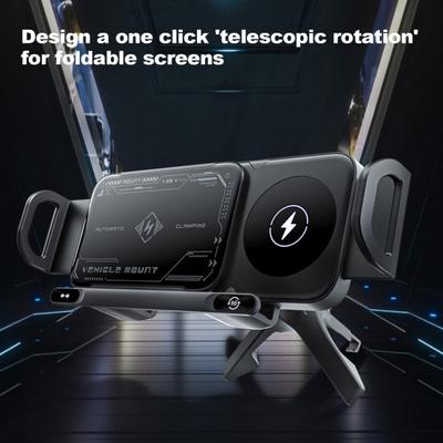 Wireless Car Charger 15W Fast Charging Phone Holder Auto Rotating Phone Mount Air Vent Car Phone Stand for Foldable Phones