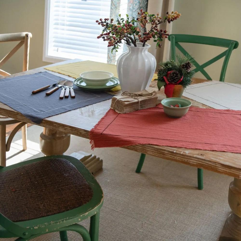 10PCS 30x45cm 100% Cotton Cloth Napkins Embroidered Tea Towel Versatile Handmade Washable for Dinner Wedding and Parties Decor