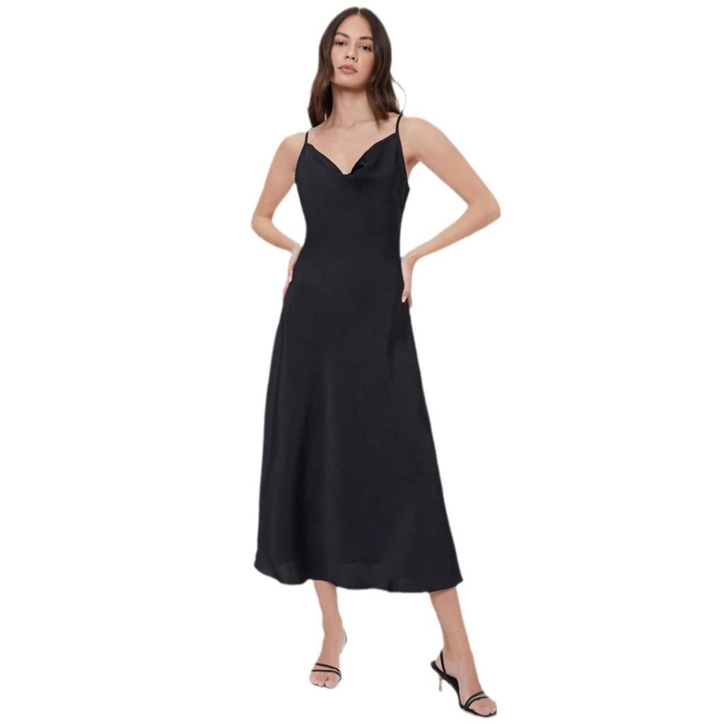 Women's clothing European and American spring and summer 2026 new suspender deep V-neck slim fit fashion solid color dress