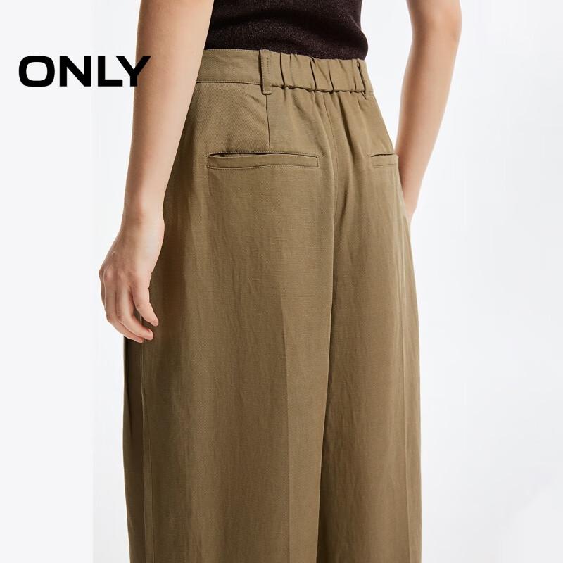 ONLY Women's Pleated Loose Straight Casual Pants