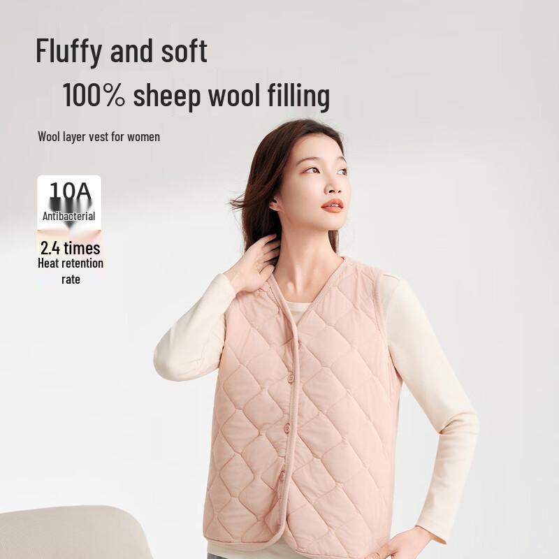 Yiershuang Women's 100% Wool Thermal V-Neck Vest
