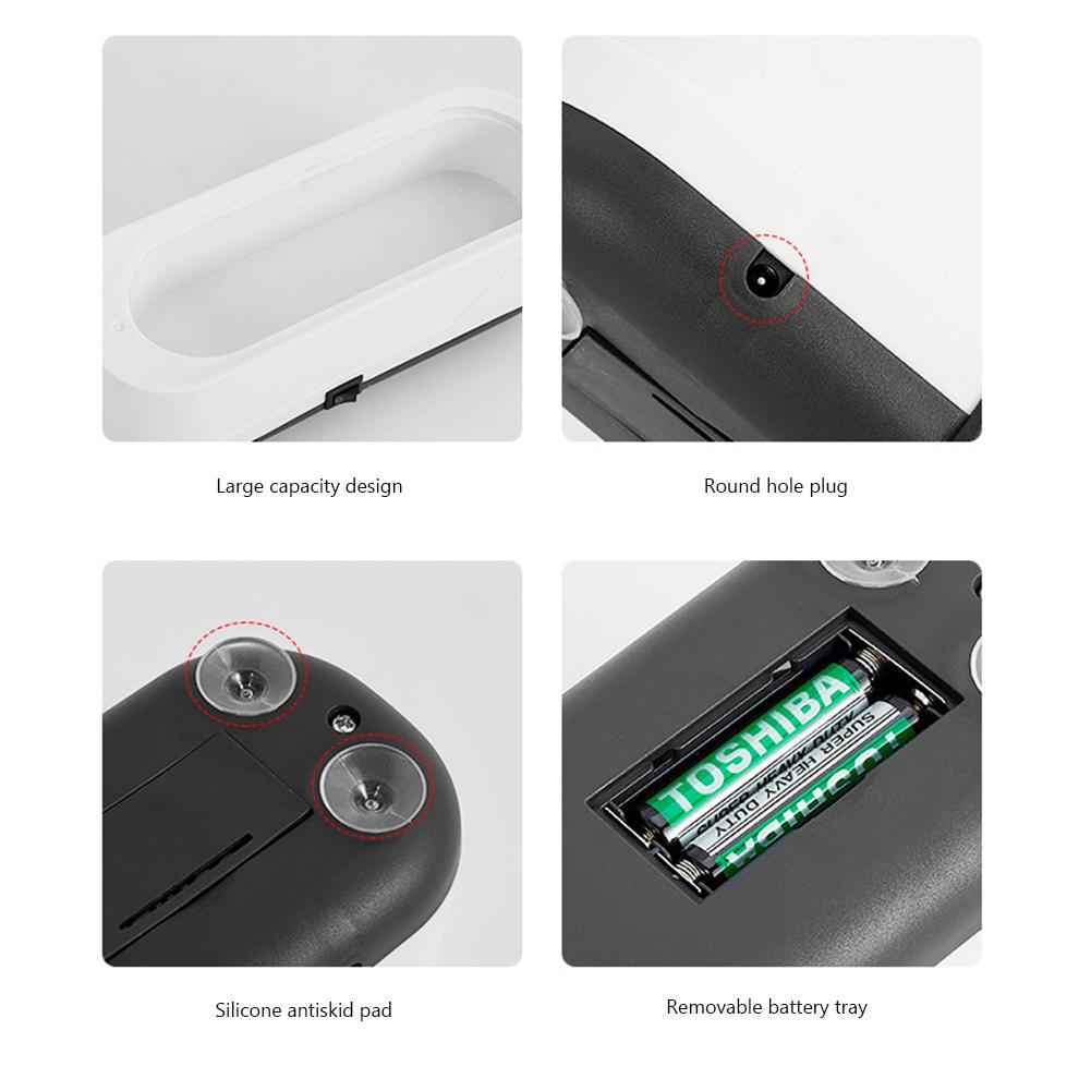Plastic Ultrasonic Cleaning Machine Multipurpose Glasses Cleaning Box Portable Electric Simple Operation for Everyday Objects