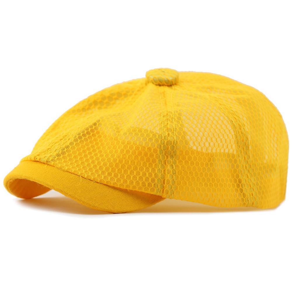

HT4822 Berets Men Women Spring Summer Mesh Cap Artist Painter Beret Hat Breathable Ivy Flat Cap Male Female Adjustable Beret Cap 55-60cm Adjustable