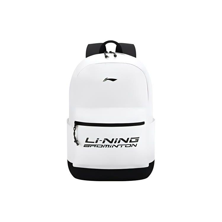 Li Ning Sports Leisure Large Capacity Portable Fabric Backpack Unisex Backpack Black White ABSR122-6 Black/White