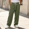 Men's Color Casual Wide Leg Sweatpants with Elastic Waist, Loose Fit Straight Pants for Daily Wear
