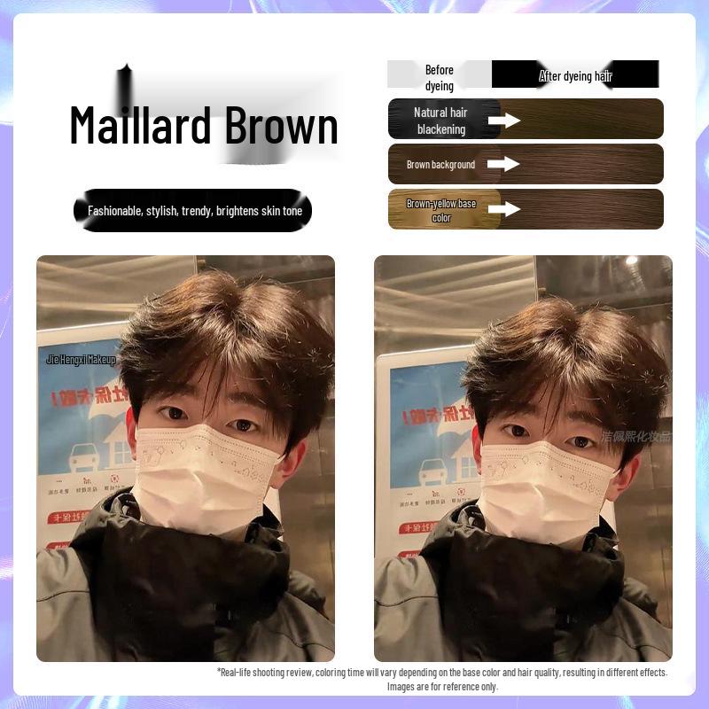 Men's Milk Tea Gray No-Bleach Hair Dye Cream