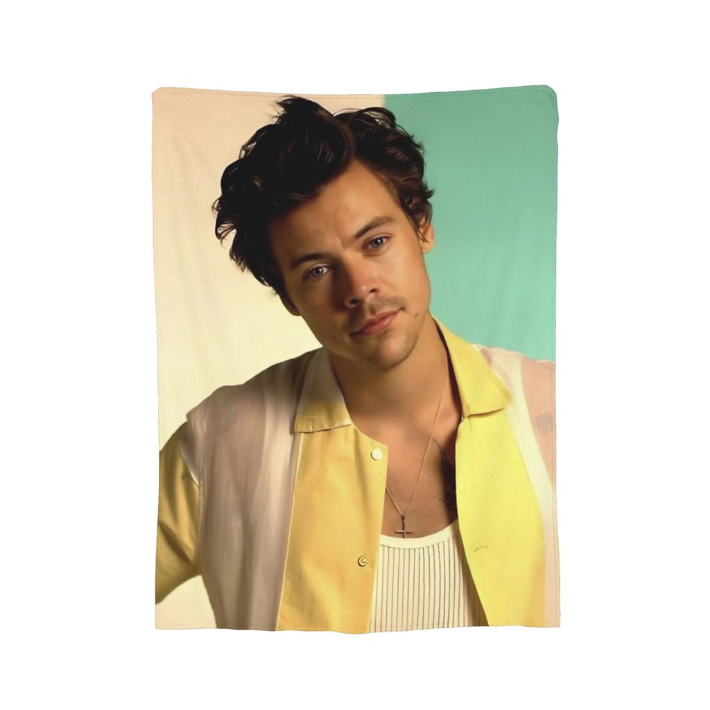 Harrys Styles Sänger Decken Fleece Ganzjahres Multifunktion Super Weiche Kuscheldecke für Bettwäsche Auto Tagesdecken