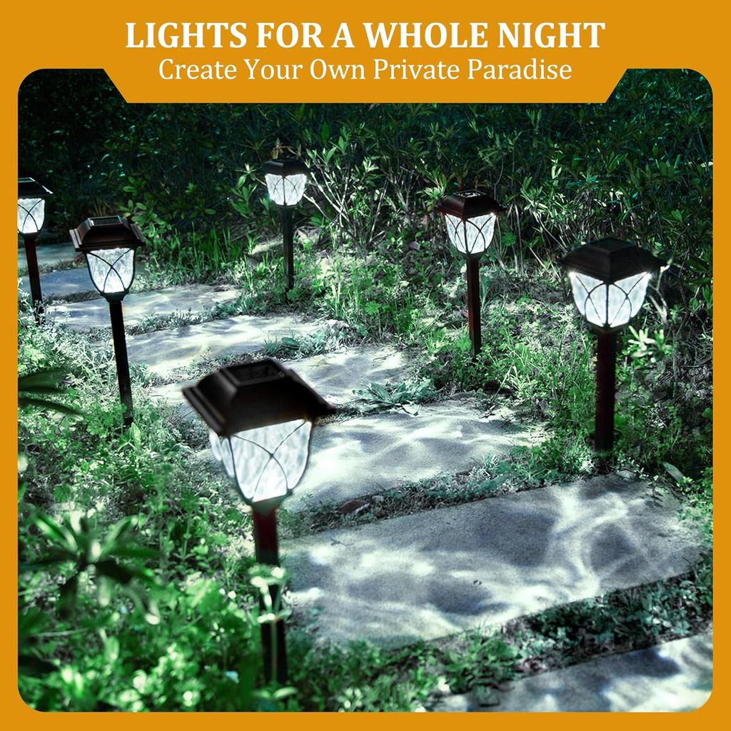 Solar Lights Outdoor Waterproof 2Pack LED Solar Garden Lights Outdoor Decorations Garden Decor for Yard Patio Landscape Planter Walkway