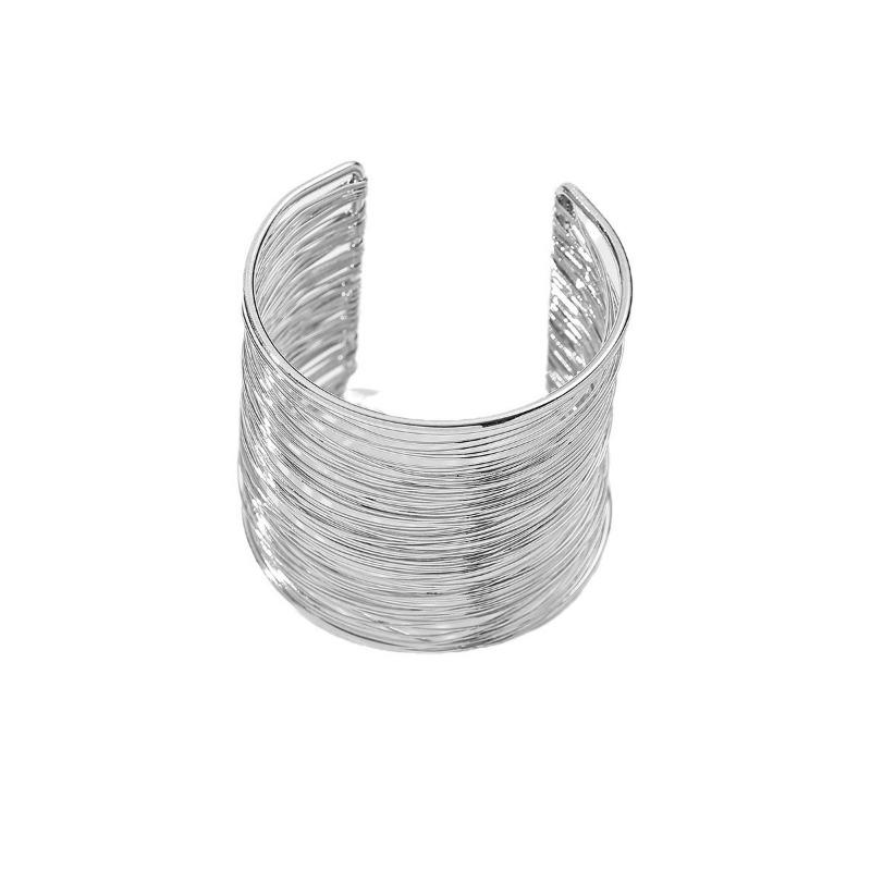 Punk wide version bracelet jewelry brushed line alloy bracelet exaggerated gold opening bracelet
