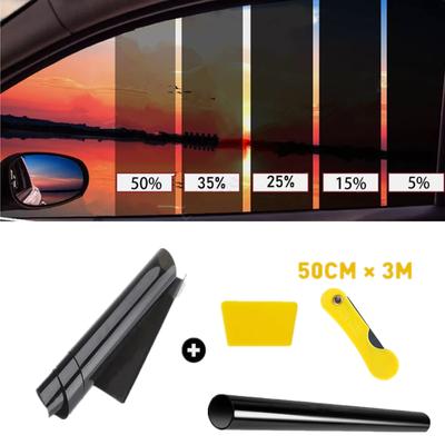 Autofenster Tönungsfolie 1/5/15/25/35 Prozent VLT Fenster Tönungsfolie Glasaufkleber Sonnenschutzfolie 50cm X 3m Unzugeschnittene Rolle