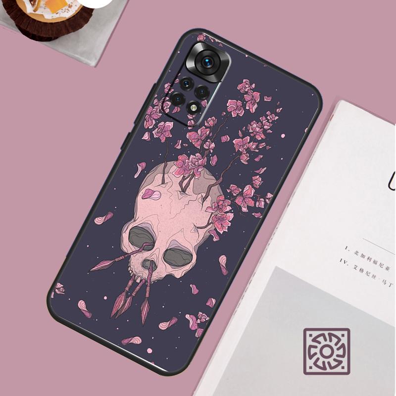 Gothic Floral Skull Case For Xiaomi Redmi Note 14 Pro 13 12 11 10 15 Pro Plus Redmi 15 15C 14C 13C 10C 12C Cover