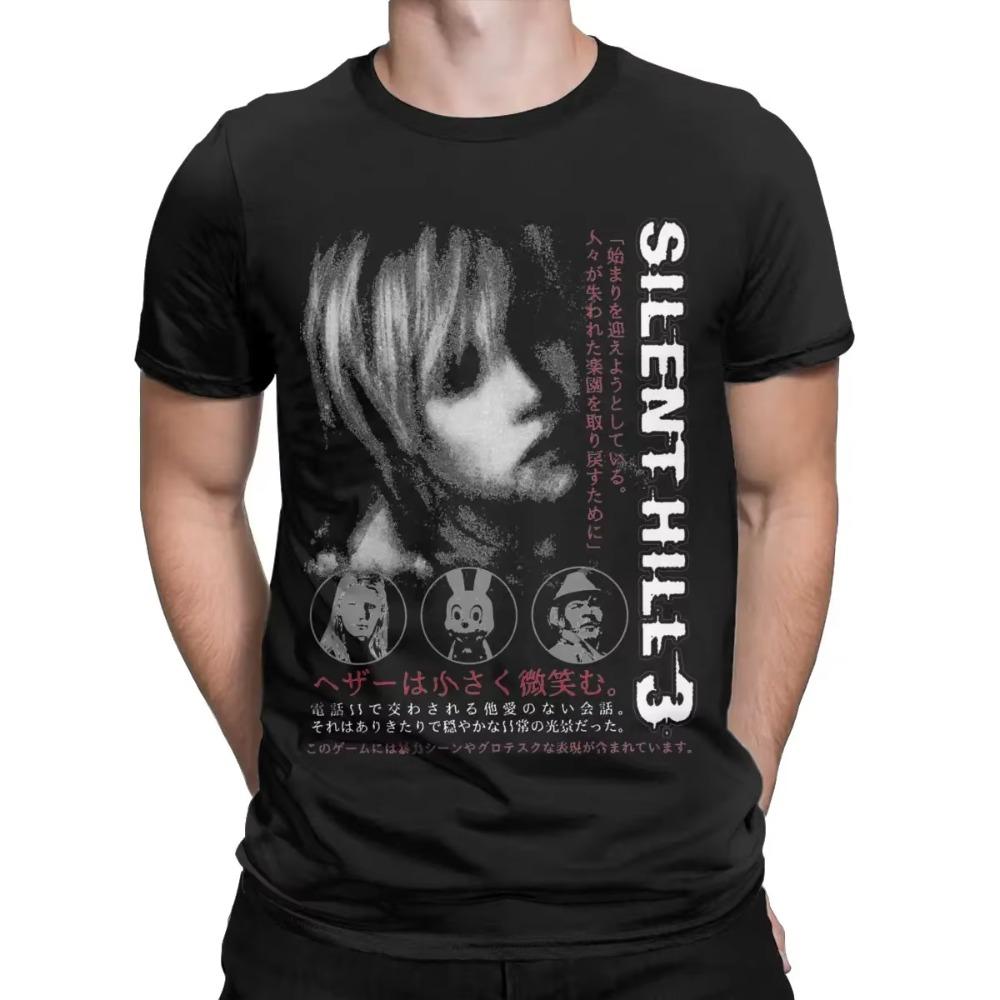 Men's T-Shirt Silent Hill 3 Leisure Pure Cotton Tee Shirt Short Sleeve T Shirts Crew Neck Clothes Summer